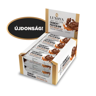 CRUNCHY PROTEIN BAR - ROPPANÓS FEHÉRJE SZELET 12x45g - Karamella Csokoládé ízű