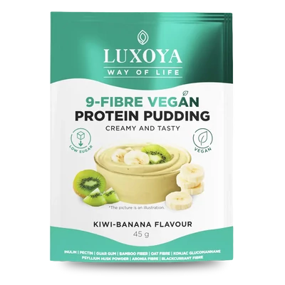 9-FIBRE VEGAN PROTEIN PUDDING - VEGÁN FEHÉRJÉT TARTALMAZÓ ROSTPUDING 9 FÉLE NÖVÉNYI ROSTTAL 45 g - Kivi-banán ízű