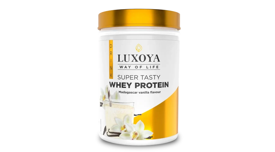 LUXOYA - SUPER TASTY WHEY PROTEIN - PRÉMIUM FEHÉRJE ITALPOR 450 g PET - Madagaszkári vanília ízű