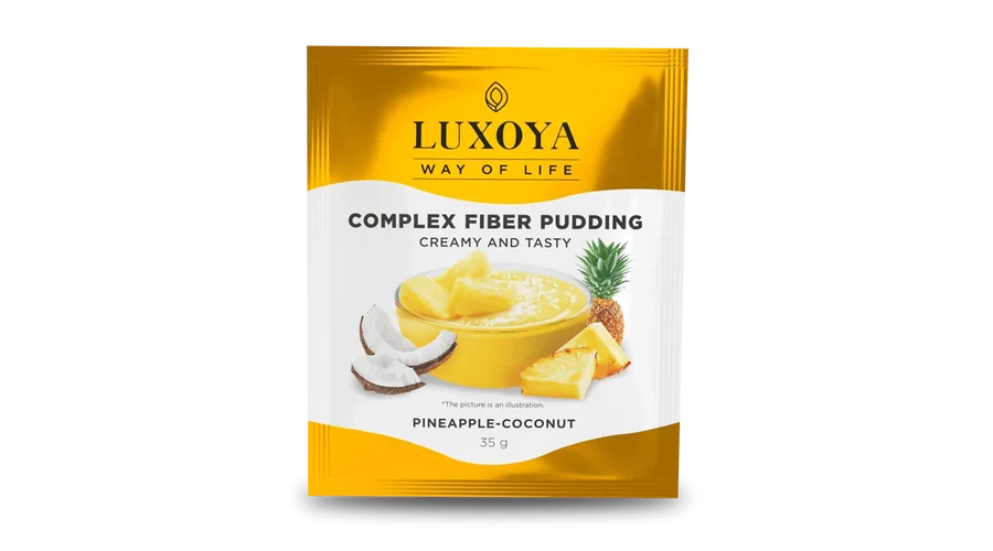 LUXOYA - COMPLEX FIBER PUDDING - ROSTPUDING FEHÉRJÉVEL 35 g - Ananász-kókusz ízű