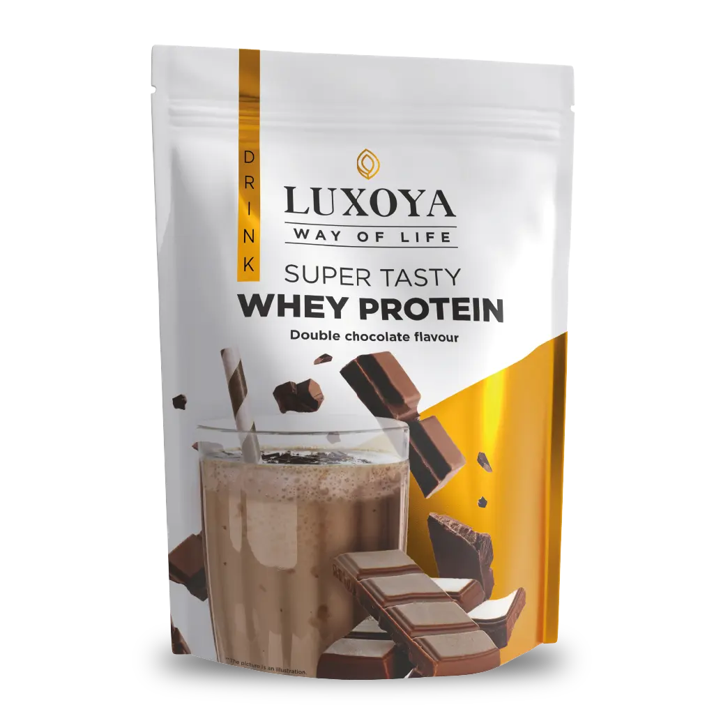 SUPER TASTY WHEY PROTEIN - PRÉMIUM FEHÉRJE ITALPOR 450 g DOY - Dupla csokoládé ízű - VALÓDI CSOKIDARABOKKAL!