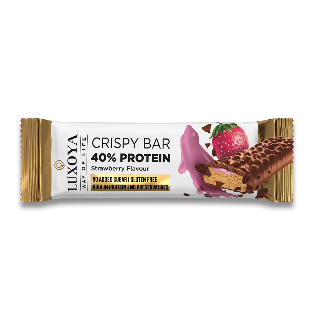 CRISPY BAR 40% PROTEIN ROPPANÓS FEHÉRJE SZELET 45 g - Eper ízű