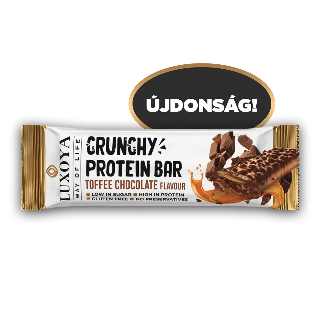 CRUNCHY PROTEIN BAR - ROPPANÓS FEHÉRJE SZELET 45g - Karamella Csokoládé ízű